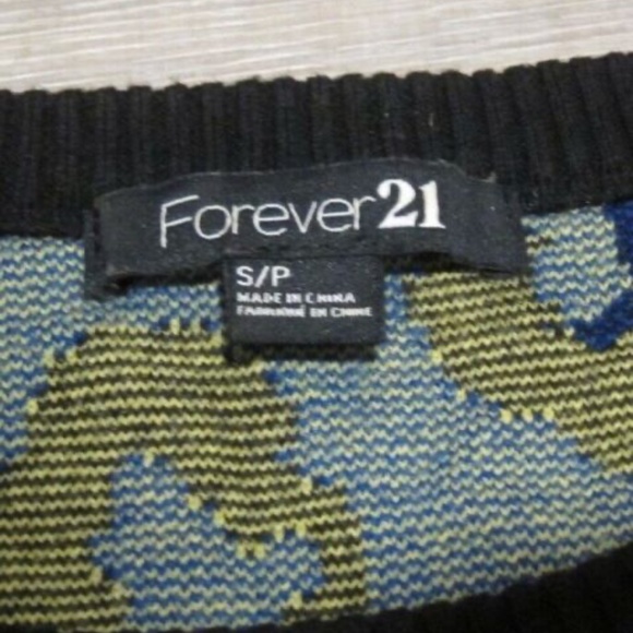 Forever 21 Animal Print Sweater w/ Sequin Details sz S - Picture 2 of 4